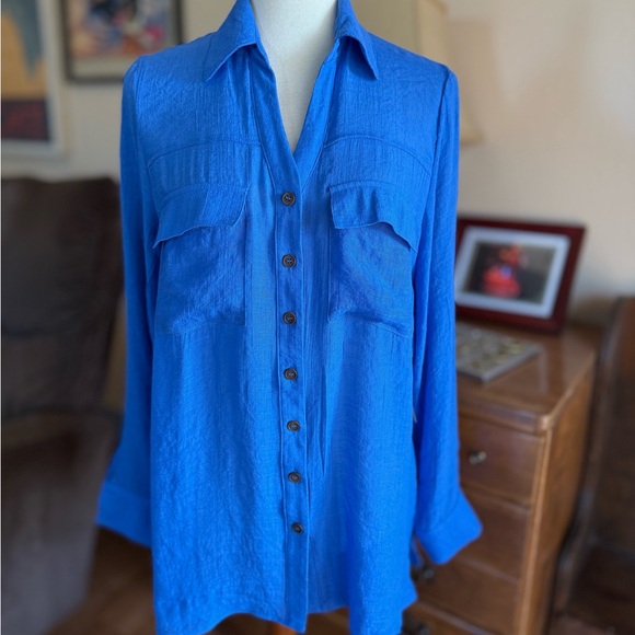 NWT PerSeption Concept Blue Button Down Shirt - Picture 2 of 11